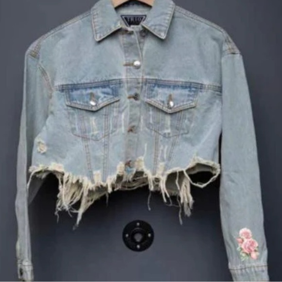 NWT Blue Denim Howdy Boots Crop Jacket - Picture 2 of 3